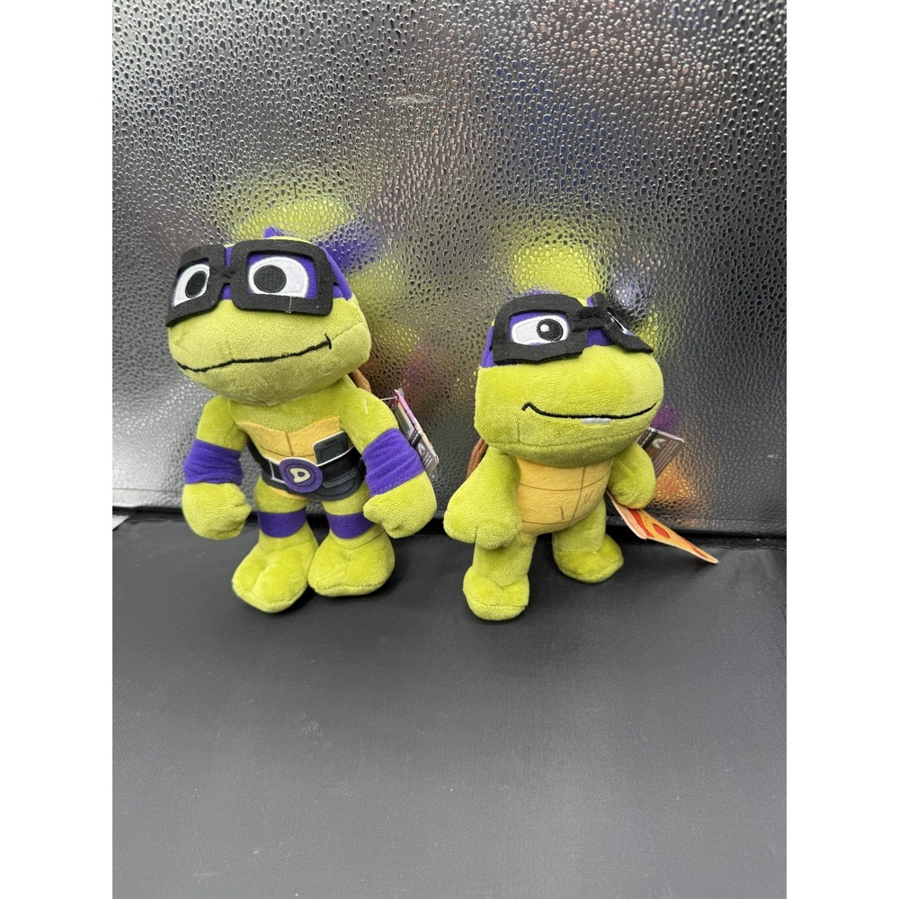 Nickelodeon TMNT Mutant Mayhem Turtle Tot Donatello Plush Set Mattel NWT